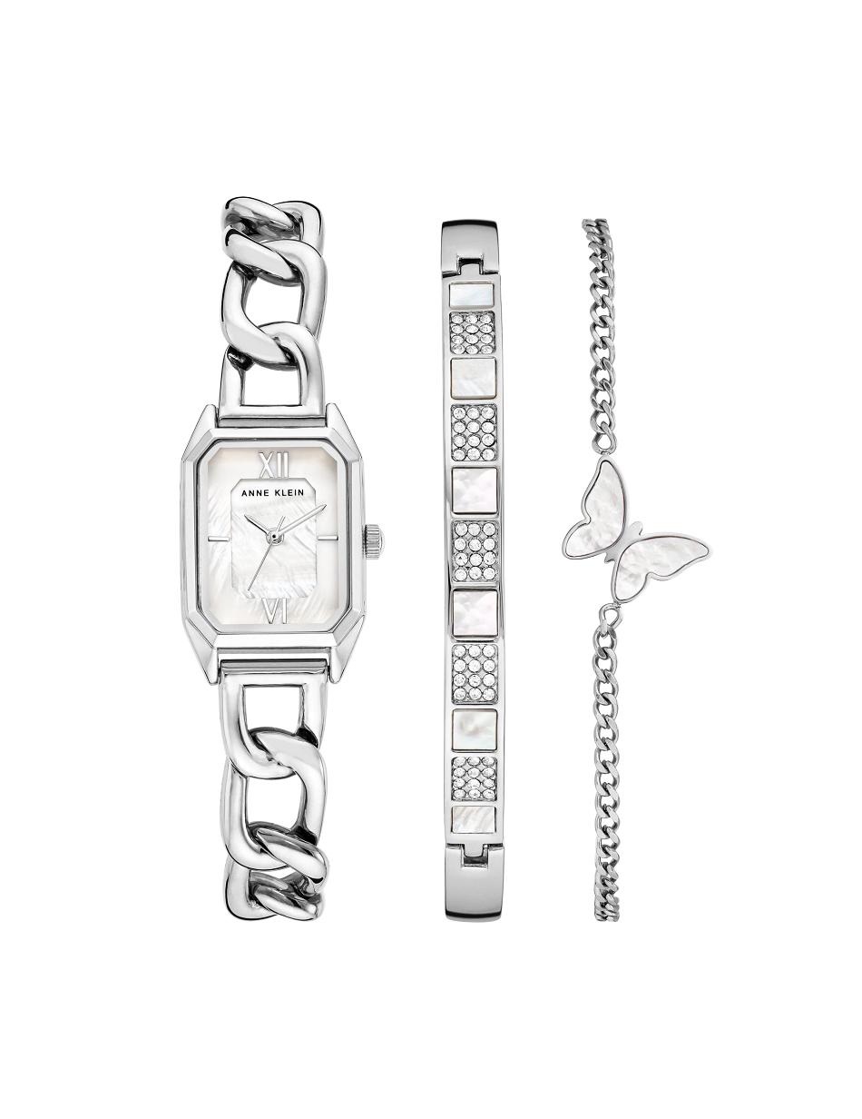 Ensembles Anne Klein Octagonal Chain Bracelet Watch and Bracelet   | YNS-1000196